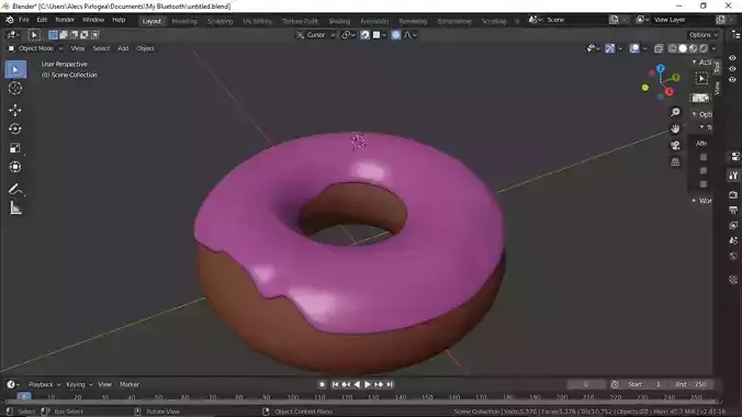 Donut object Low-poly 3D model
