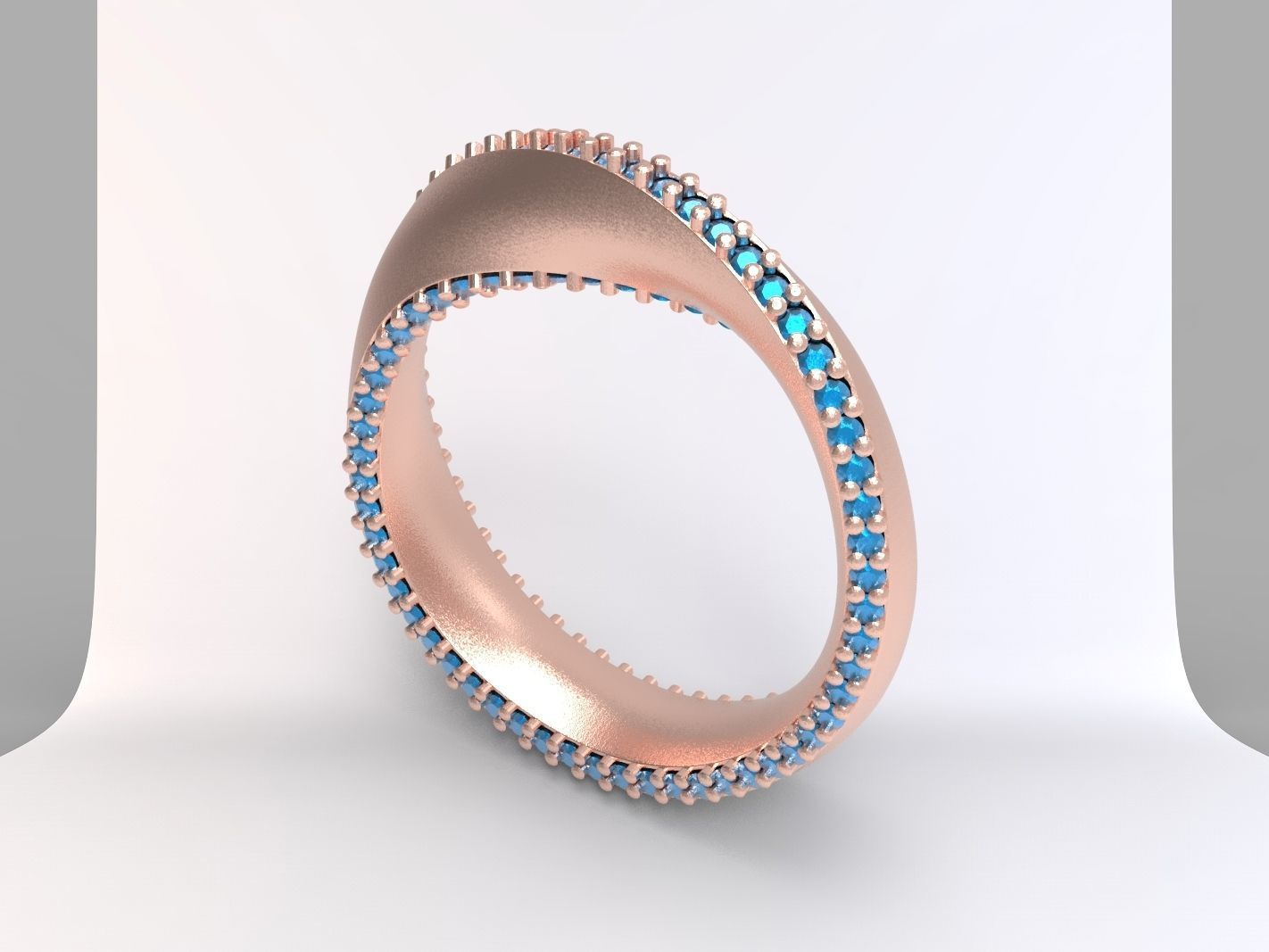 twisted ring 3D print model_3