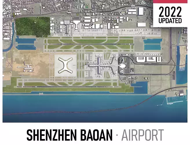 Shenzhen Baoan Airport Low-poly 3D model