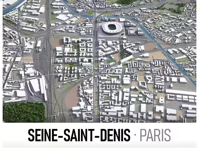Paris - Seine-Saint-Denis Low-poly 3D model