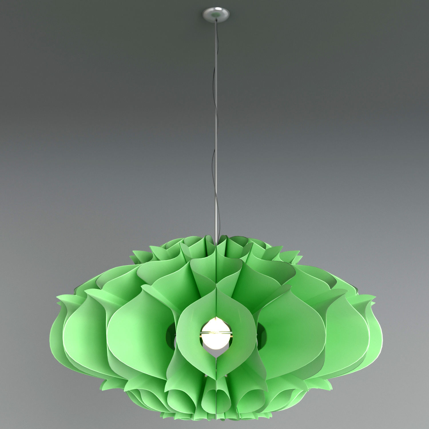 Tyvek flower pendant light 3D model_5