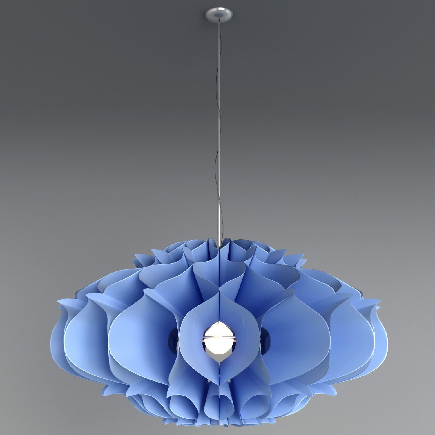 Tyvek flower pendant light 3D model_4