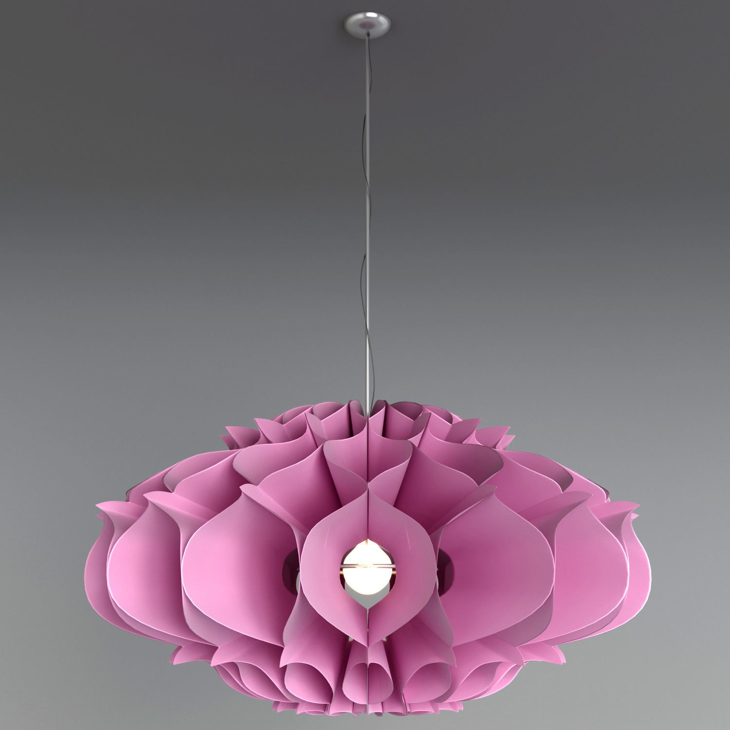 Tyvek flower pendant light 3D model_6