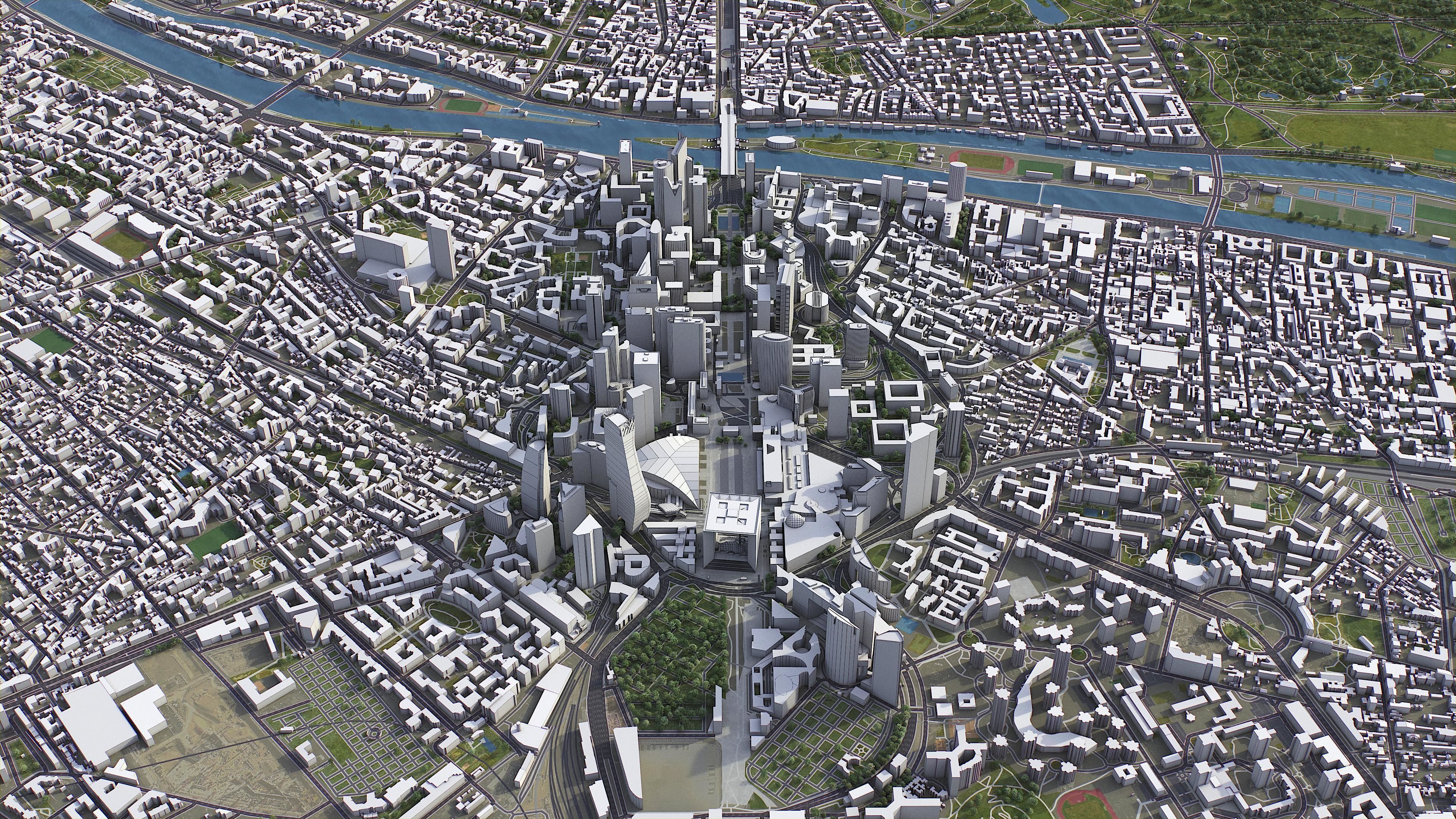 Paris - La Defense Low-poly 3D model_4