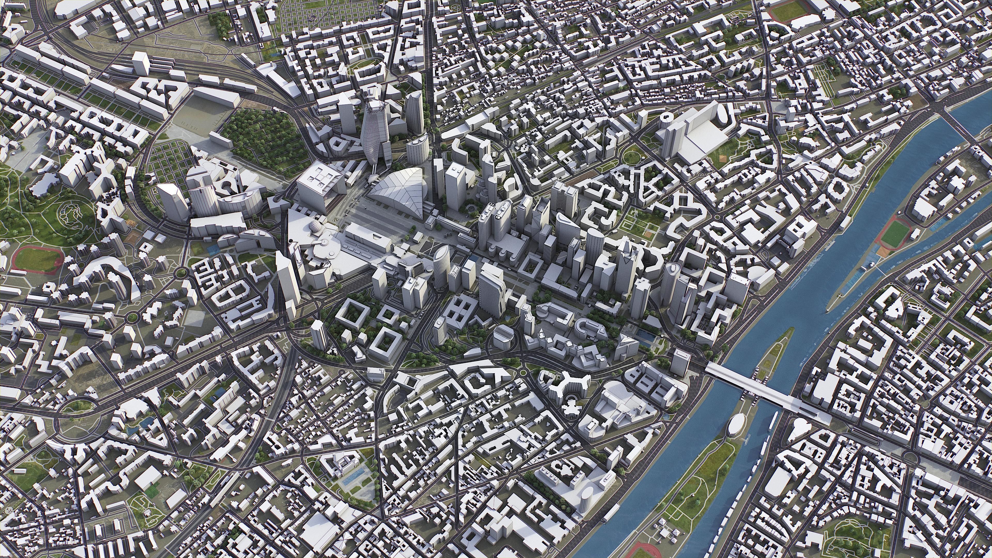 Paris - La Defense Low-poly 3D model_1