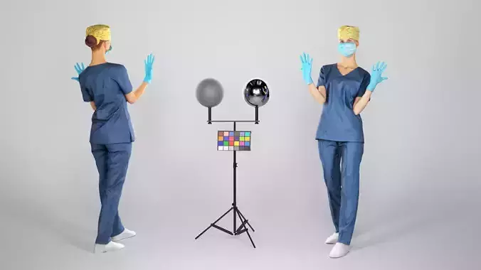 Surgical nurse ready for surgery 108 Low-poly 3D model