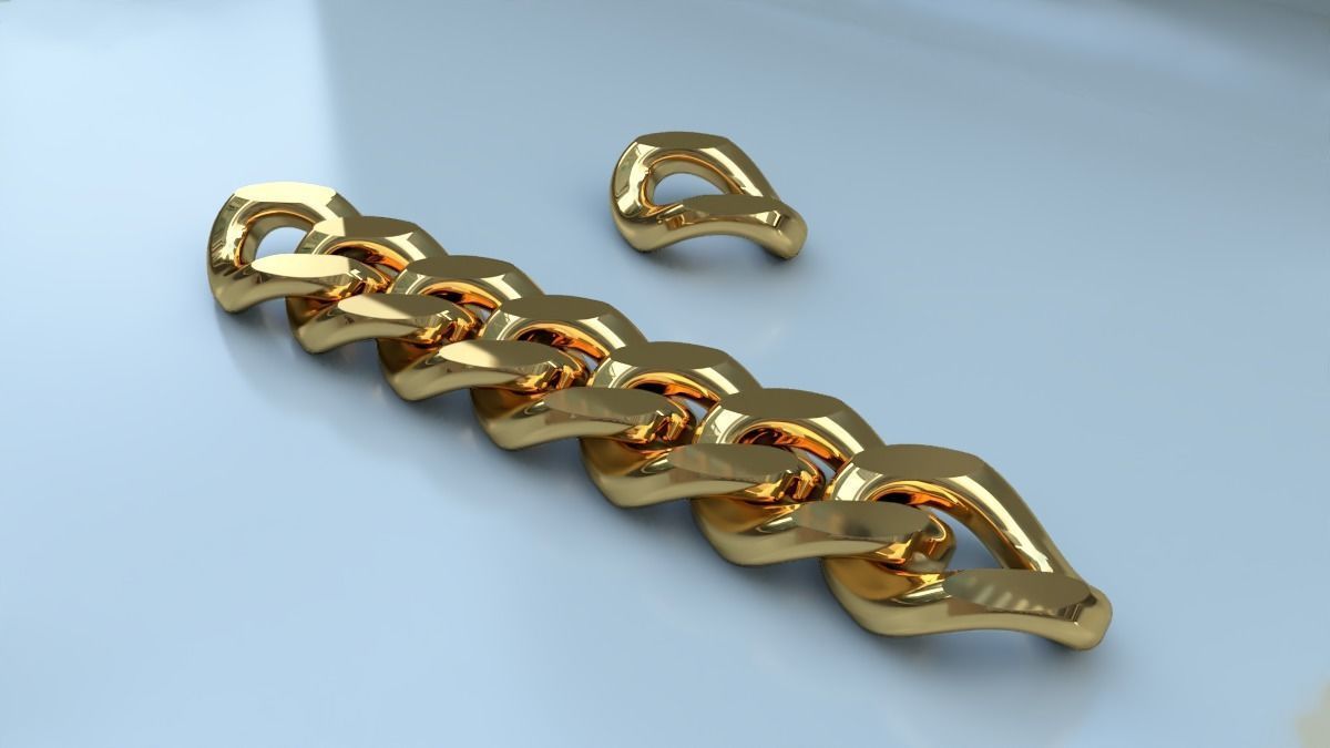 Cuban chain Style  3D print model_2