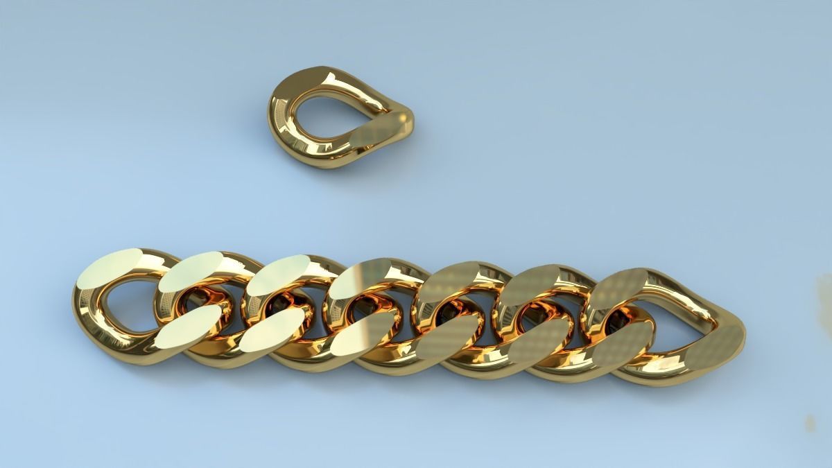 Cuban chain Style  3D print model_3