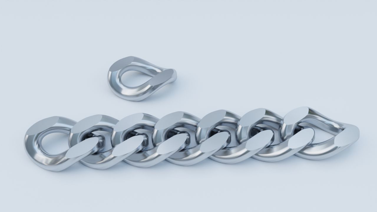 Cuban chain Style  3D print model_1