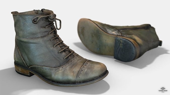 Photoscanned Female Ankle Boots Free low-poly 3D model