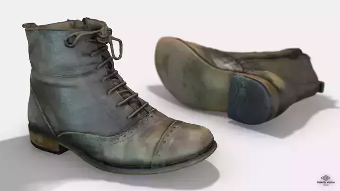 Photoscanned Female Ankle Boots Free low-poly 3D model
