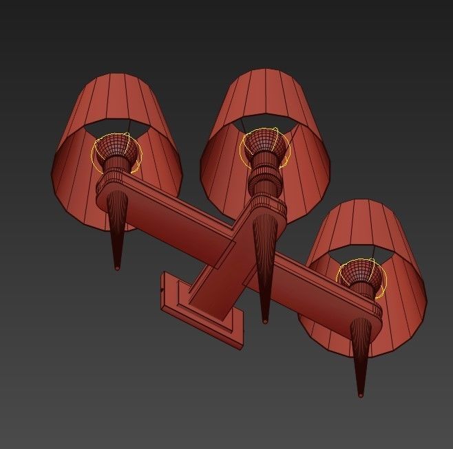 Wall Lamp Waterloo Triple 3D model_4