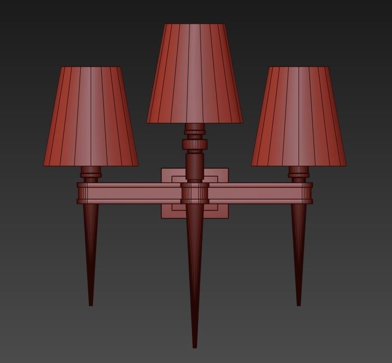 Wall Lamp Waterloo Triple 3D model_2