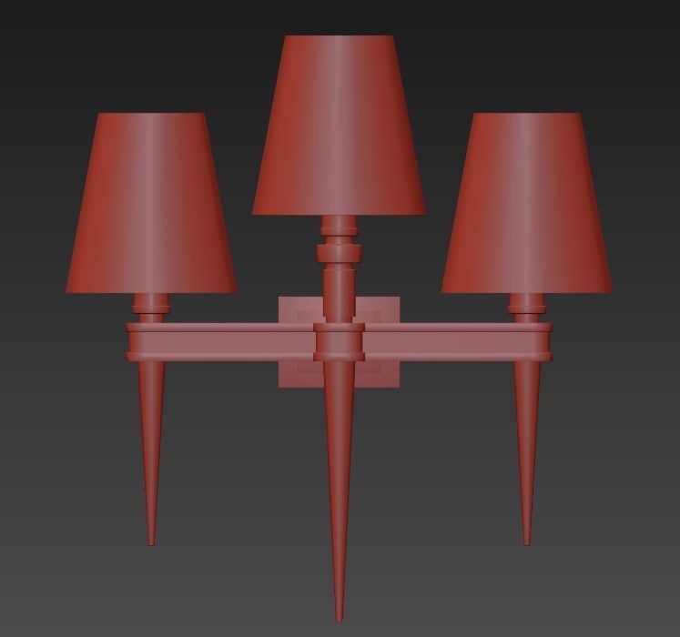 Wall Lamp Waterloo Triple 3D model_1