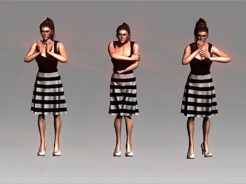 Cold female motion collection 3D model animated | CGTrader