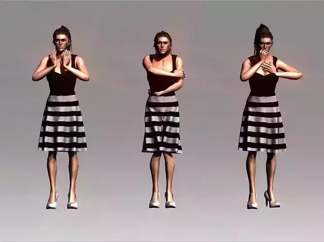 Cold female motion collection 3D model