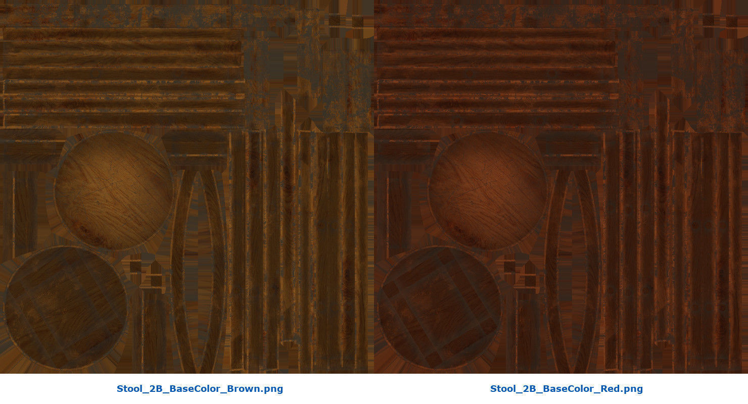 Stool 2B Low-poly 3D model_10