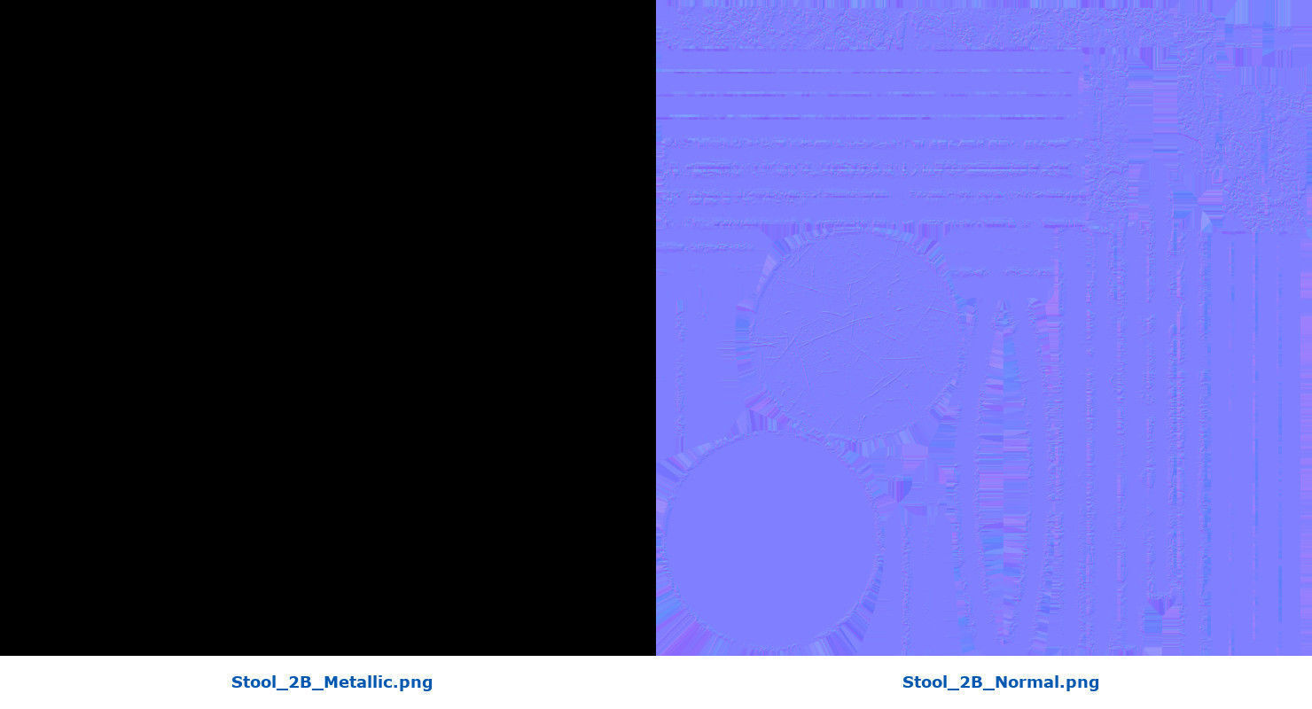 Stool 2B Low-poly 3D model_11