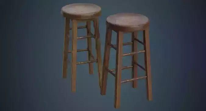 Stool 2B Low-poly 3D model