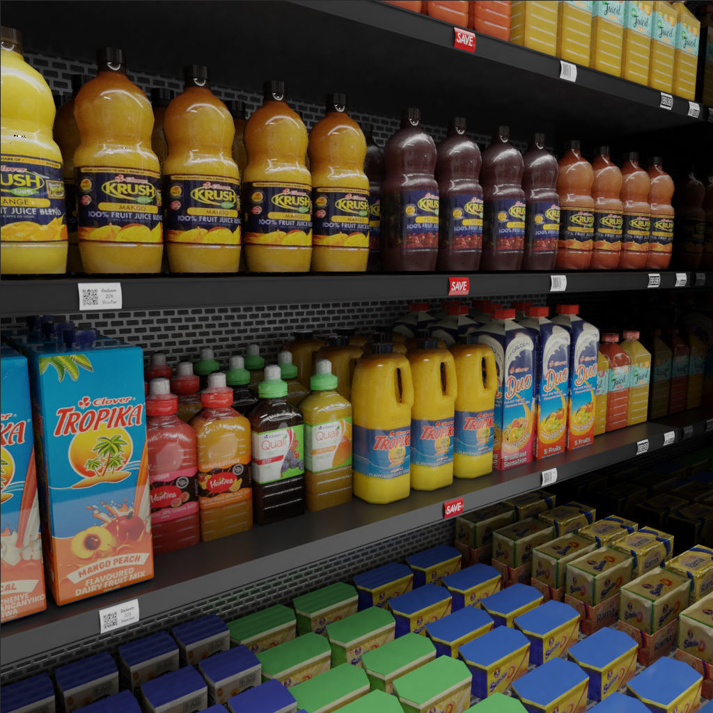 supermarket shop store builder 3D kitbash elements 3D model_19