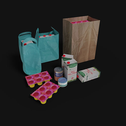 supermarket shop store builder 3D kitbash elements 3D model 3