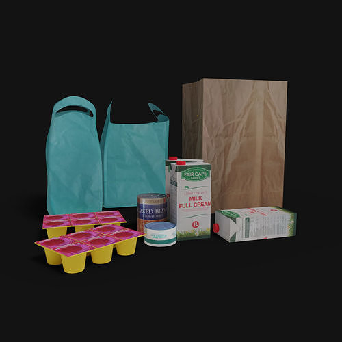 supermarket shop store builder 3D kitbash elements 3D model 2