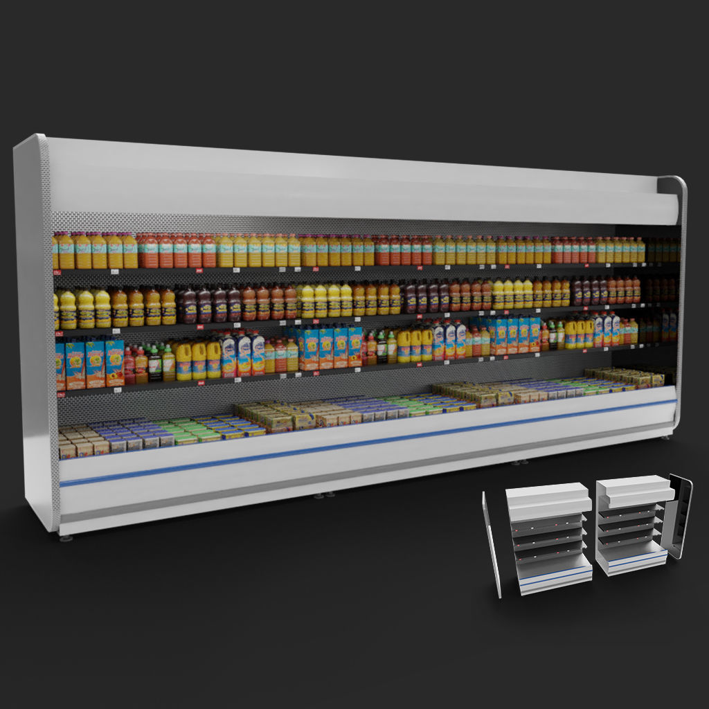 supermarket shop store builder 3D kitbash elements 3D model_20