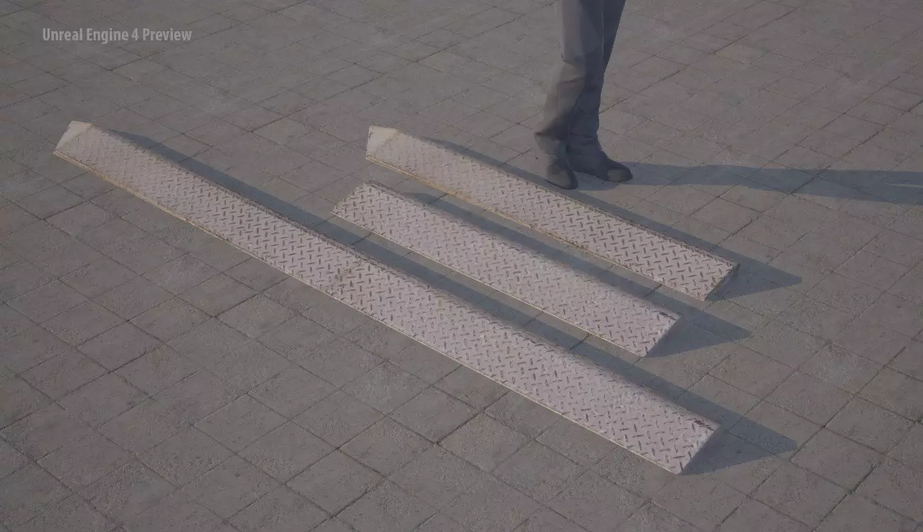 street bumper Low-poly 3D model_0