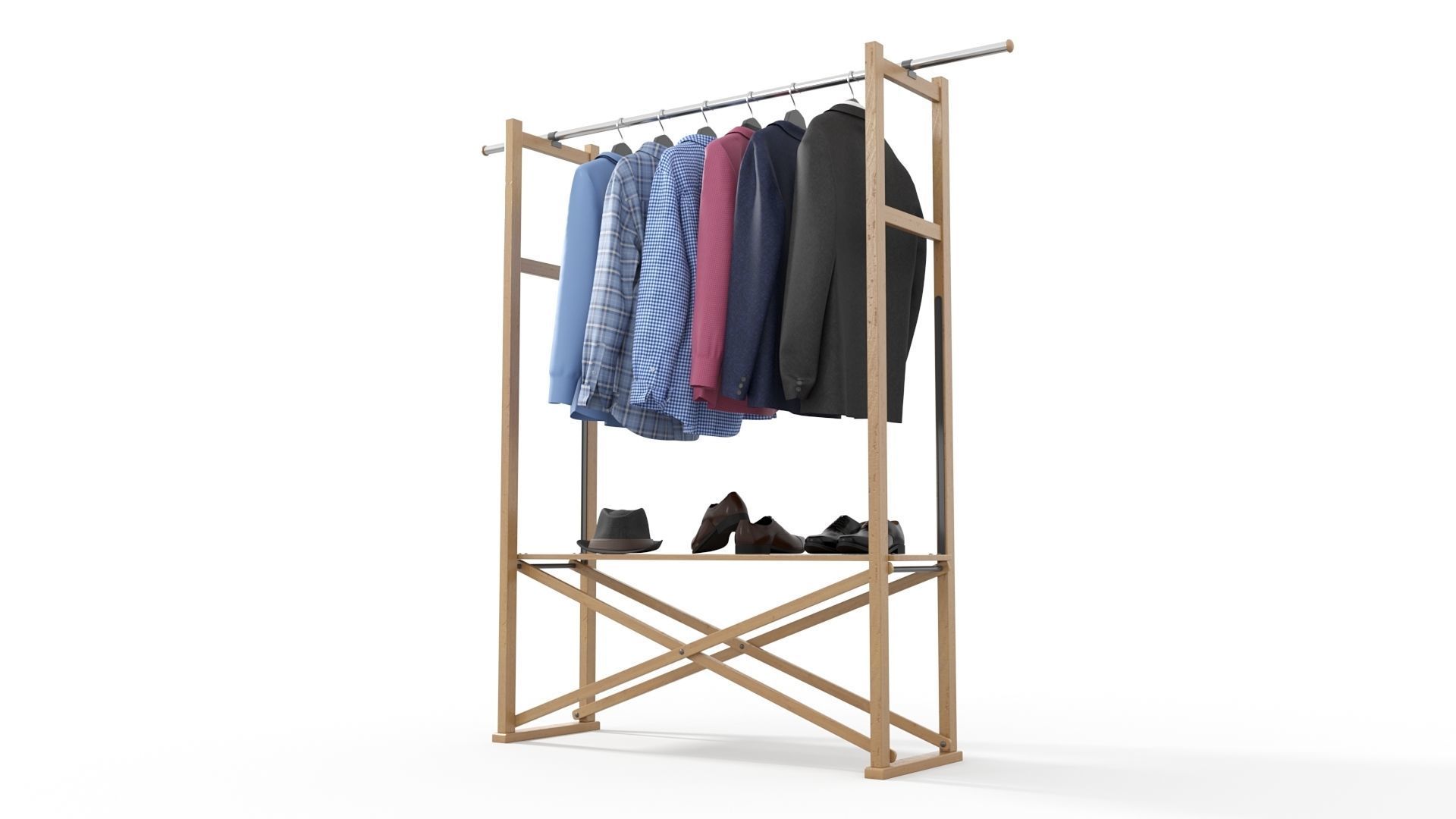 Clothes Set on a Hanger 3D model_2