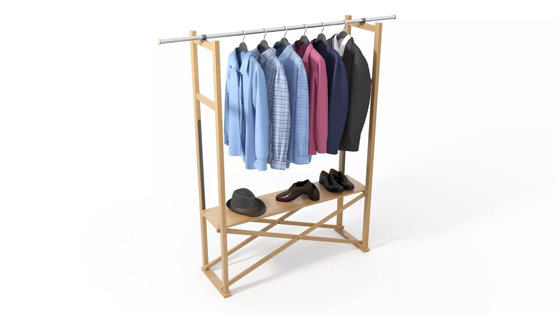 Clothes Set on a Hanger 3D model_0