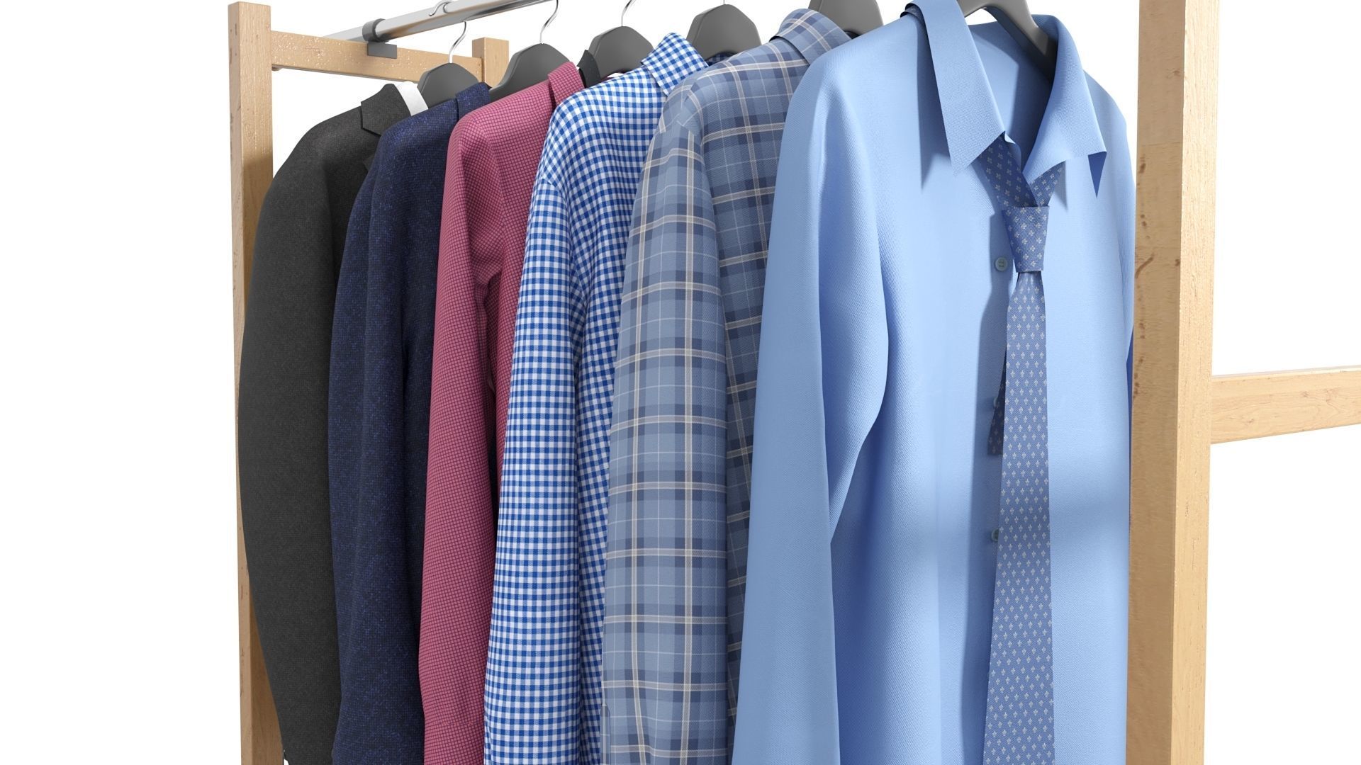 Clothes Set on a Hanger 3D model_9