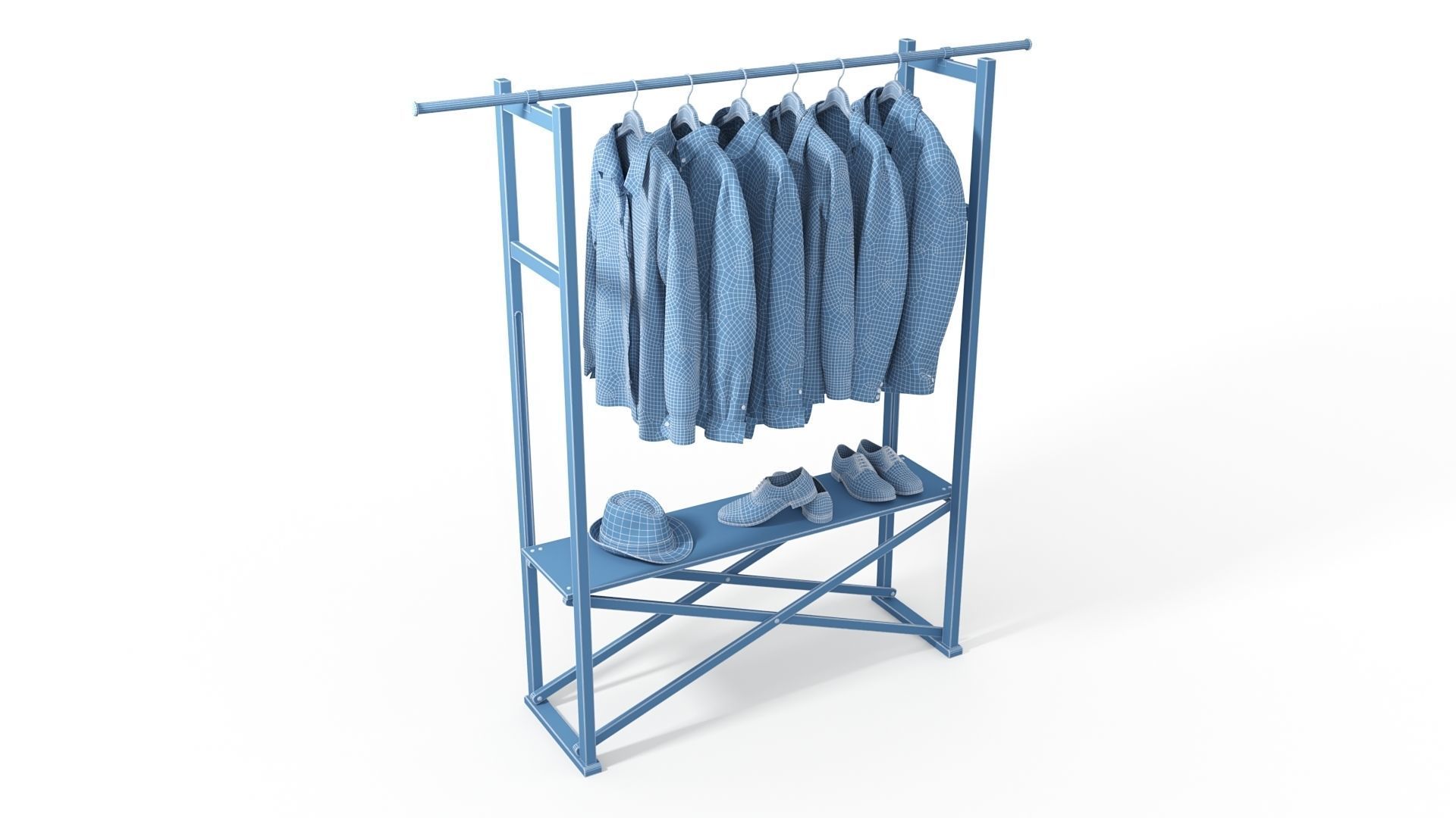 Clothes Set on a Hanger 3D model_1