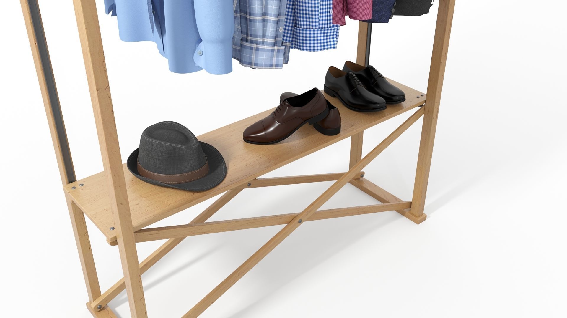 Clothes Set on a Hanger 3D model_6