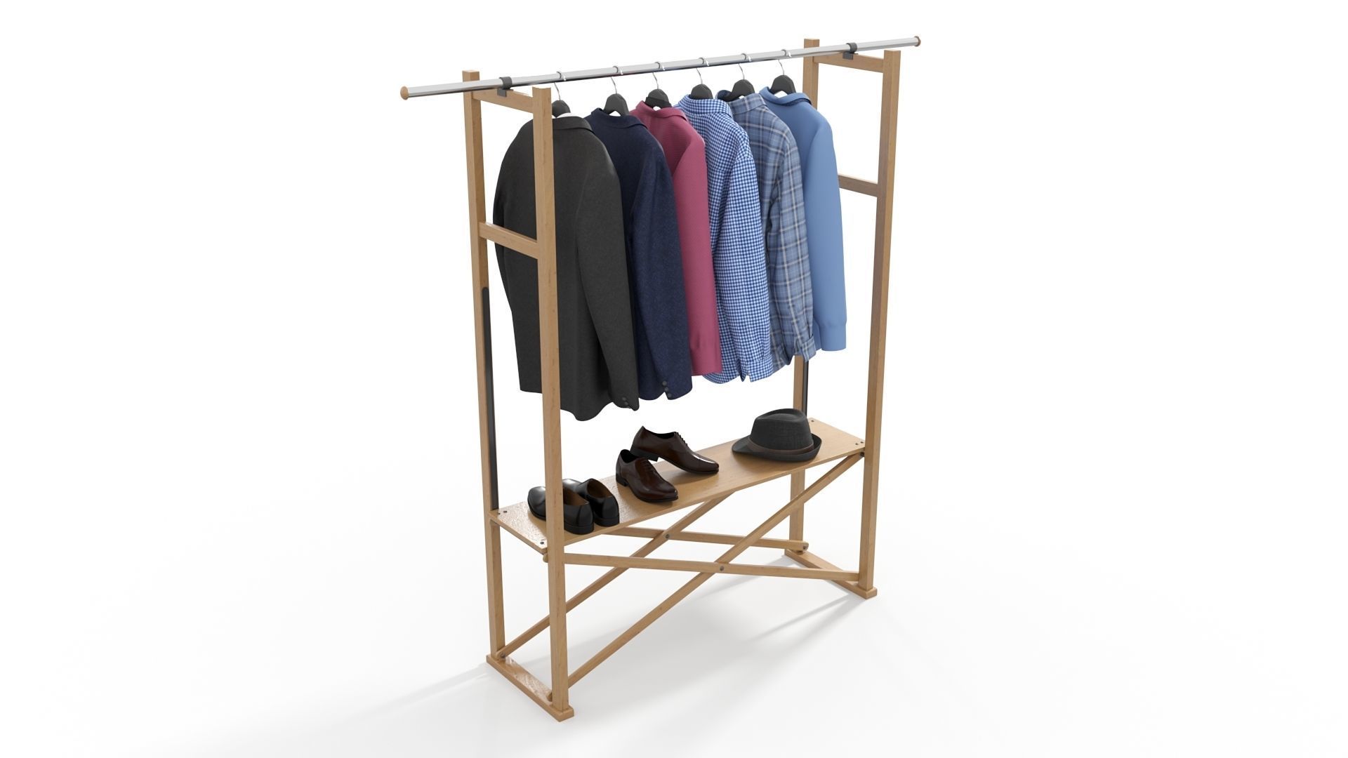 Clothes Set on a Hanger 3D model_3
