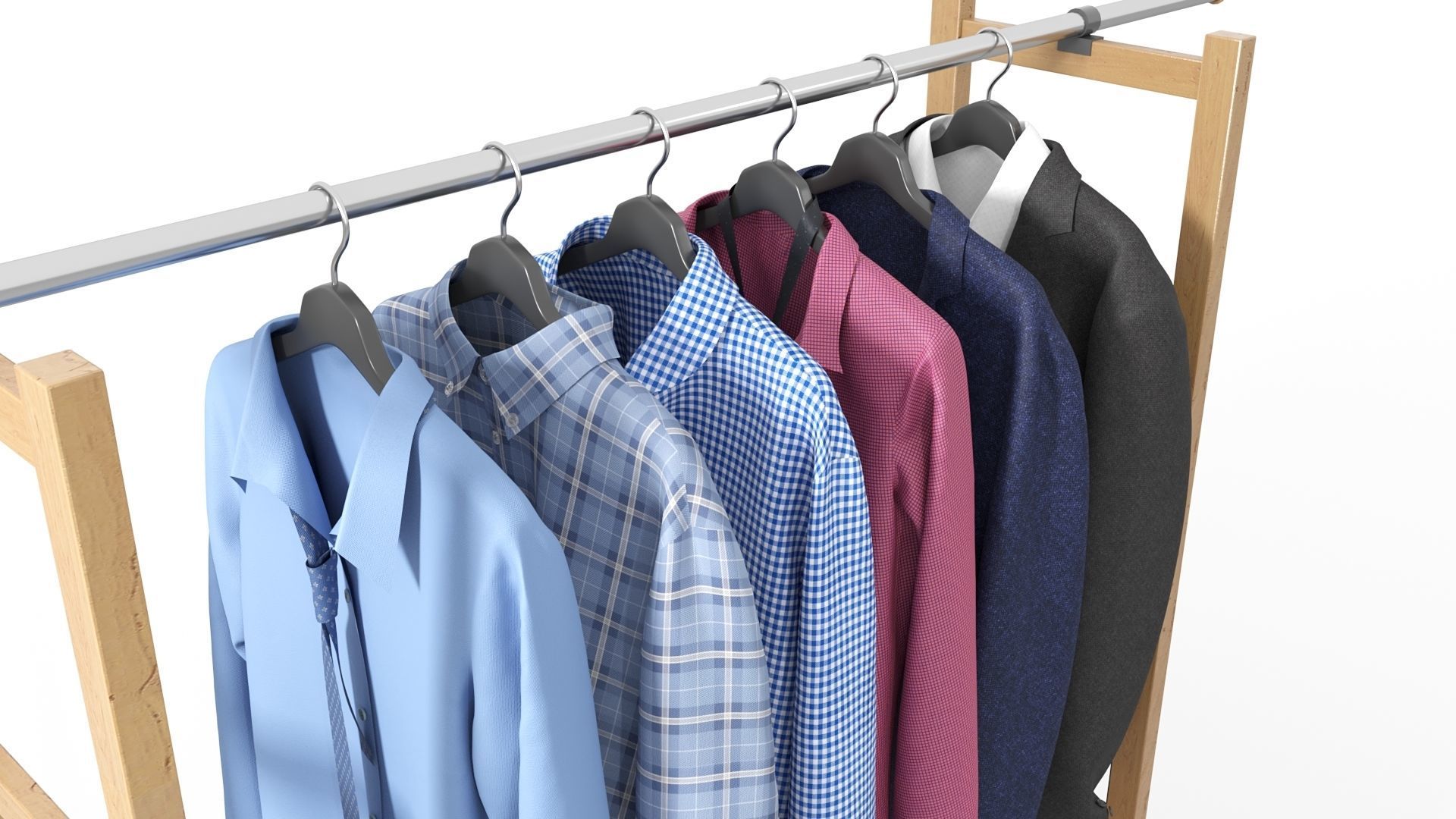 Clothes Set on a Hanger 3D model_8