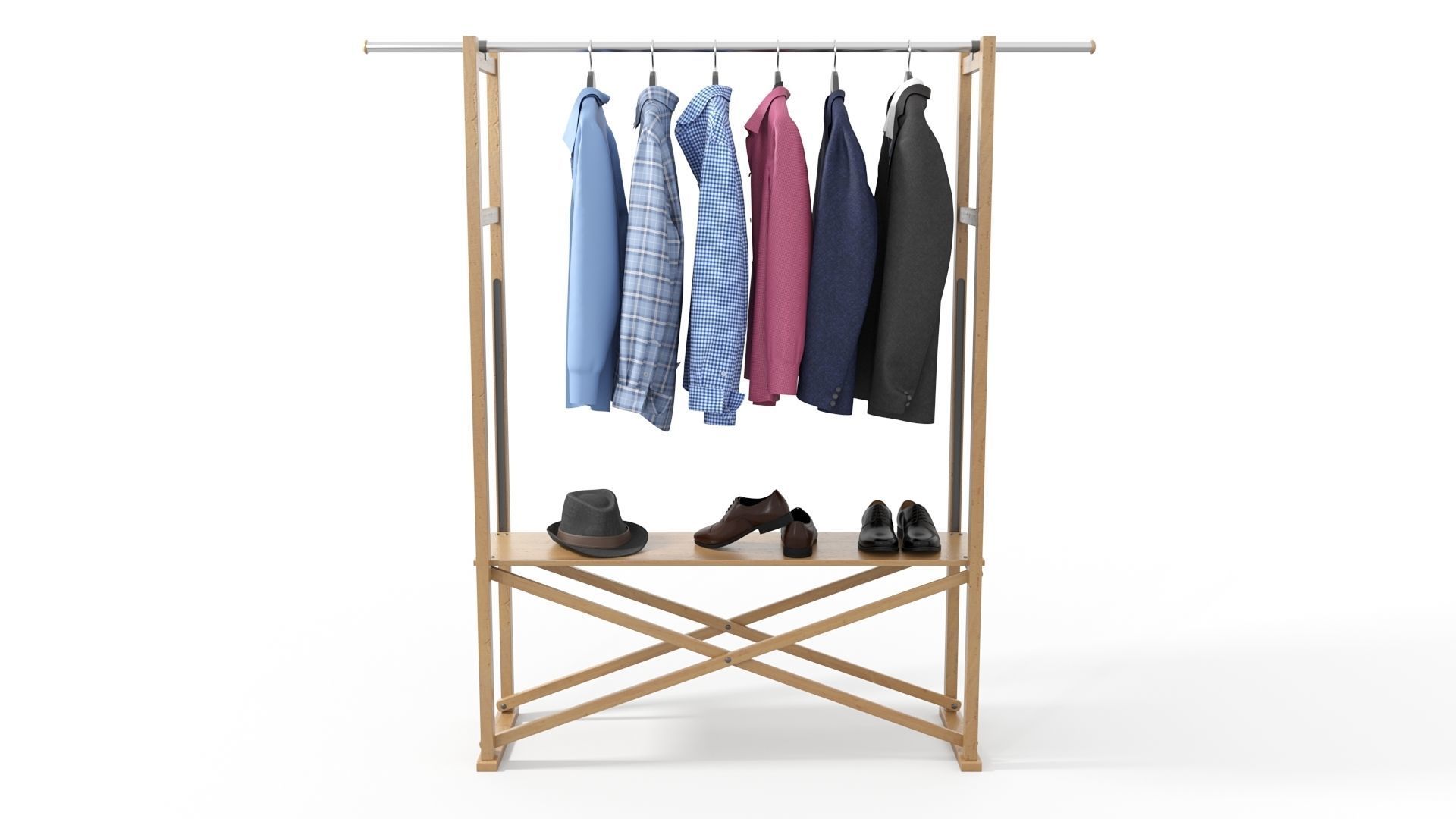 Clothes Set on a Hanger 3D model_4