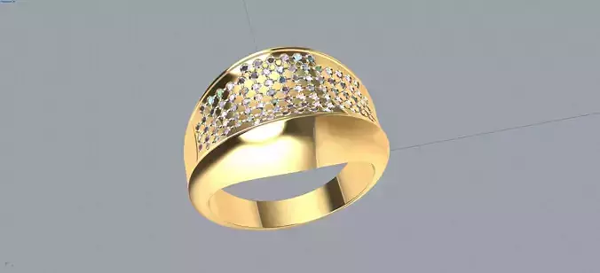 Pave ring 1 mm diamonds