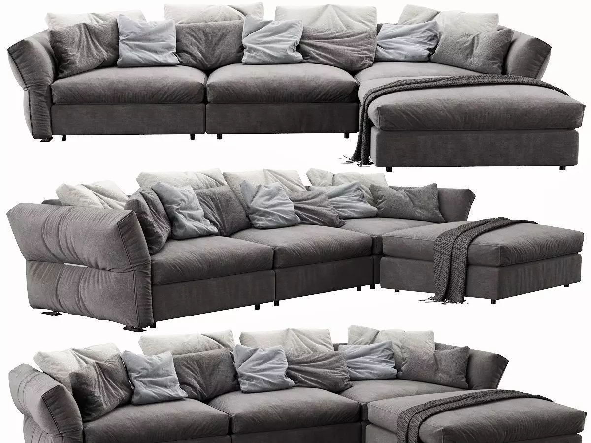 Flexform Newbridge Chaise Lounge 3D model_0