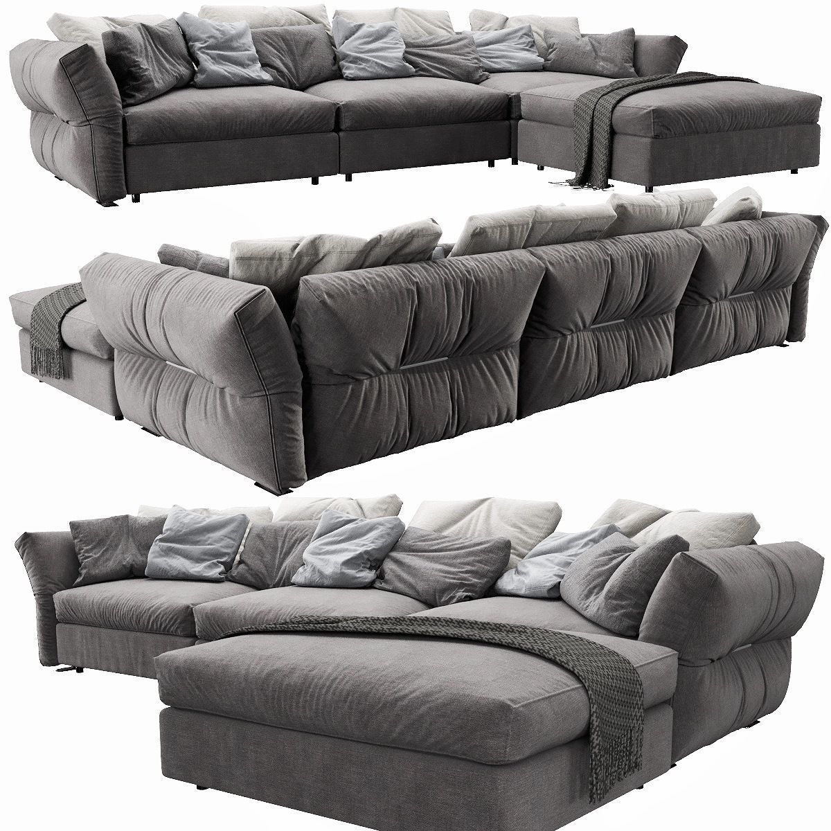 Flexform Newbridge Chaise Lounge 3D model_2