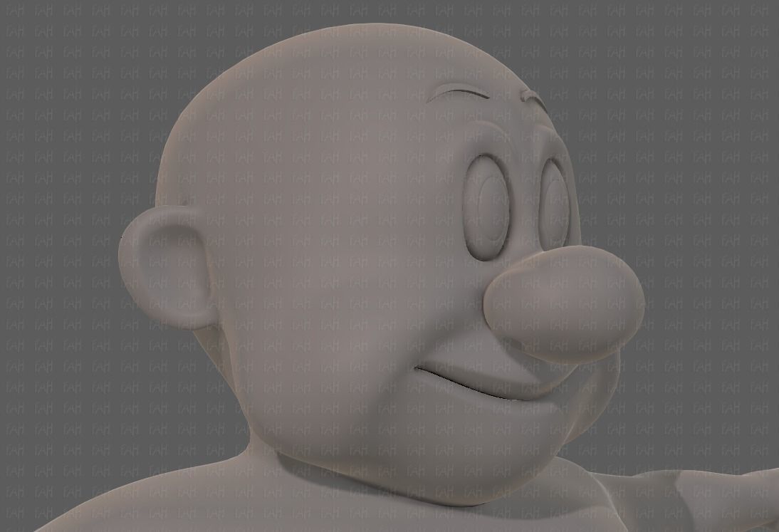 Base mesh old man character V09 Low-poly 3D model_37