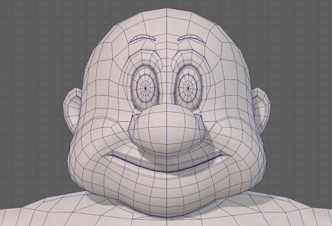 Base mesh old man character V09 Low-poly 3D model_36