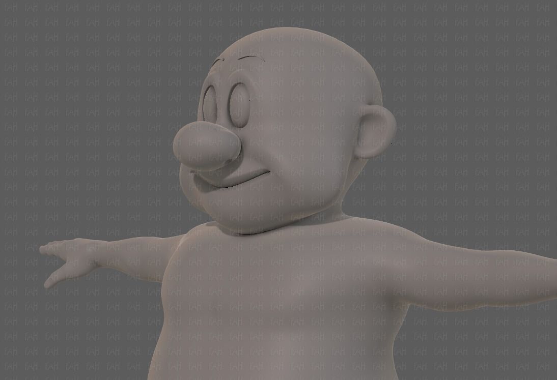 Base mesh old man character V09 Low-poly 3D model_24