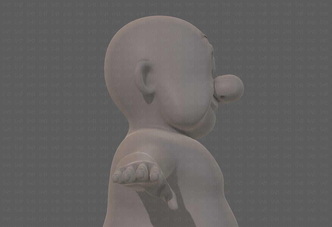 Base mesh old man character V09 Low-poly 3D model_19