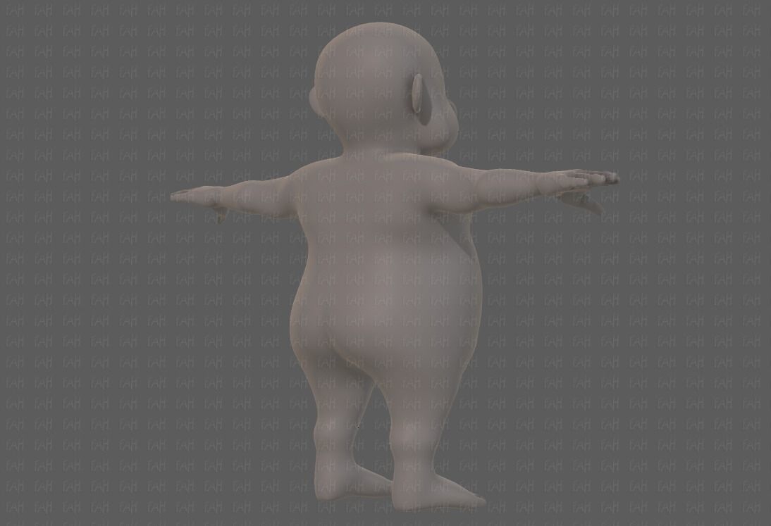 Base mesh old man character V09 Low-poly 3D model_4