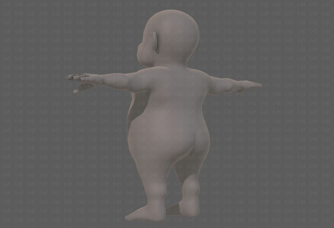 Base mesh old man character V09 Low-poly 3D model_6