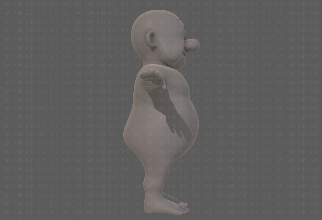 Base mesh old man character V09 Low-poly 3D model_3