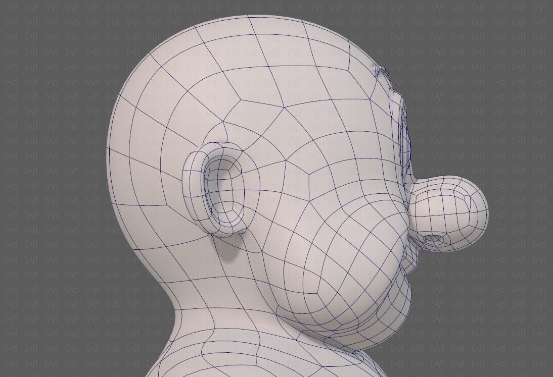 Base mesh old man character V09 Low-poly 3D model_40