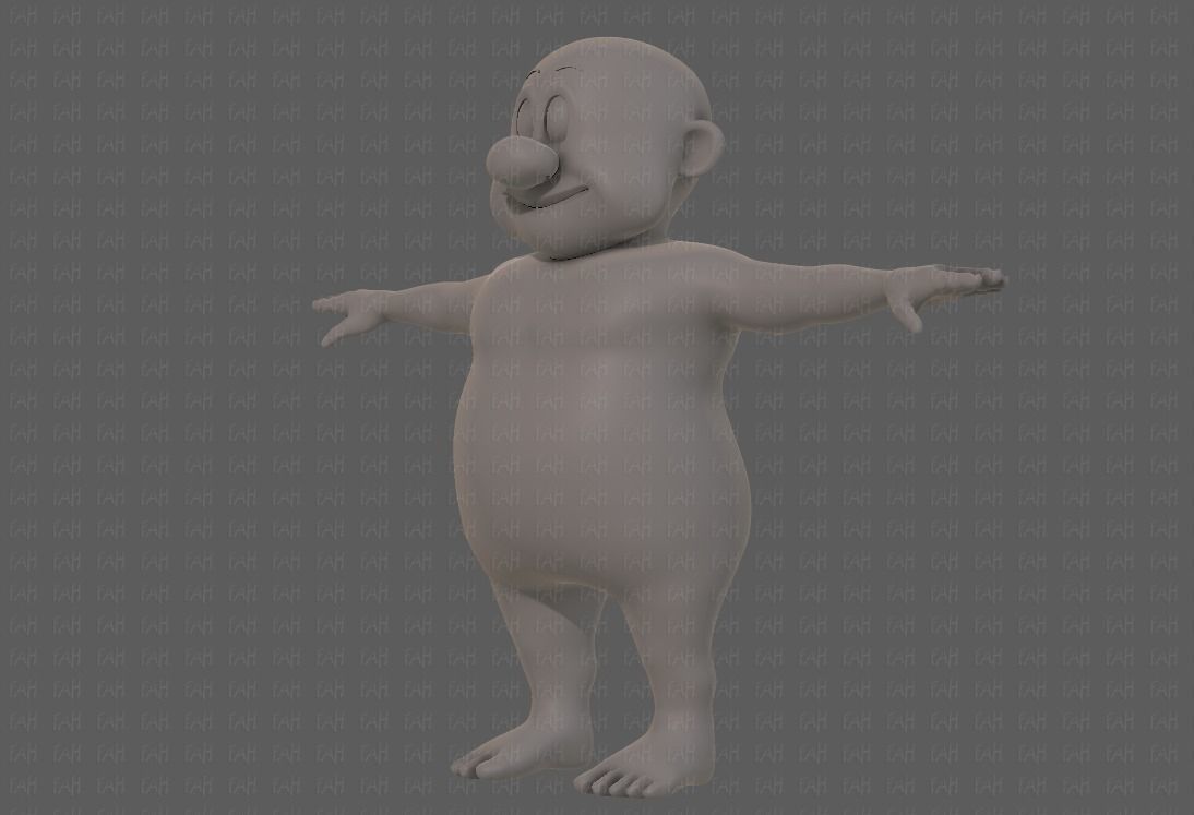 Base mesh old man character V09 Low-poly 3D model_8