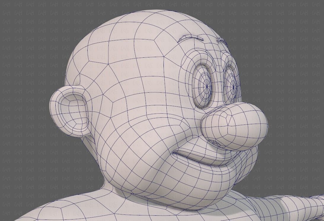 Base mesh old man character V09 Low-poly 3D model_38