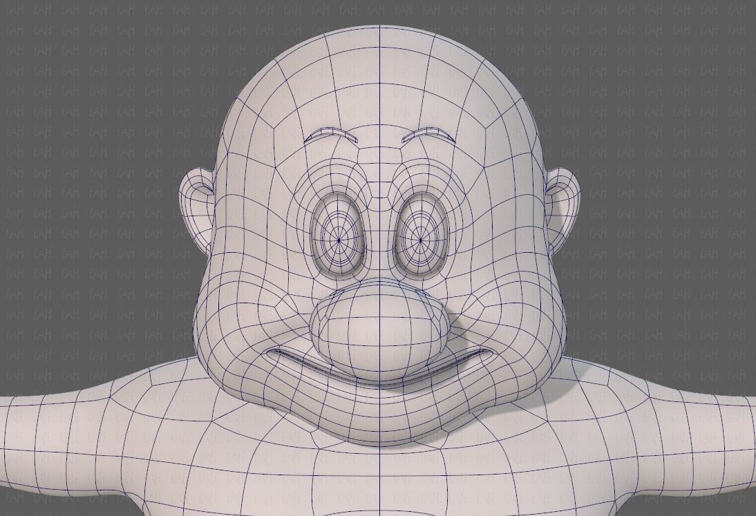 Base mesh old man character V09 Low-poly 3D model_42